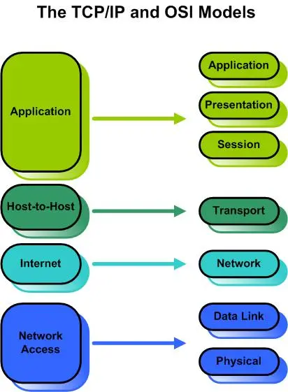 Layers in TCP/IP vs OSI models